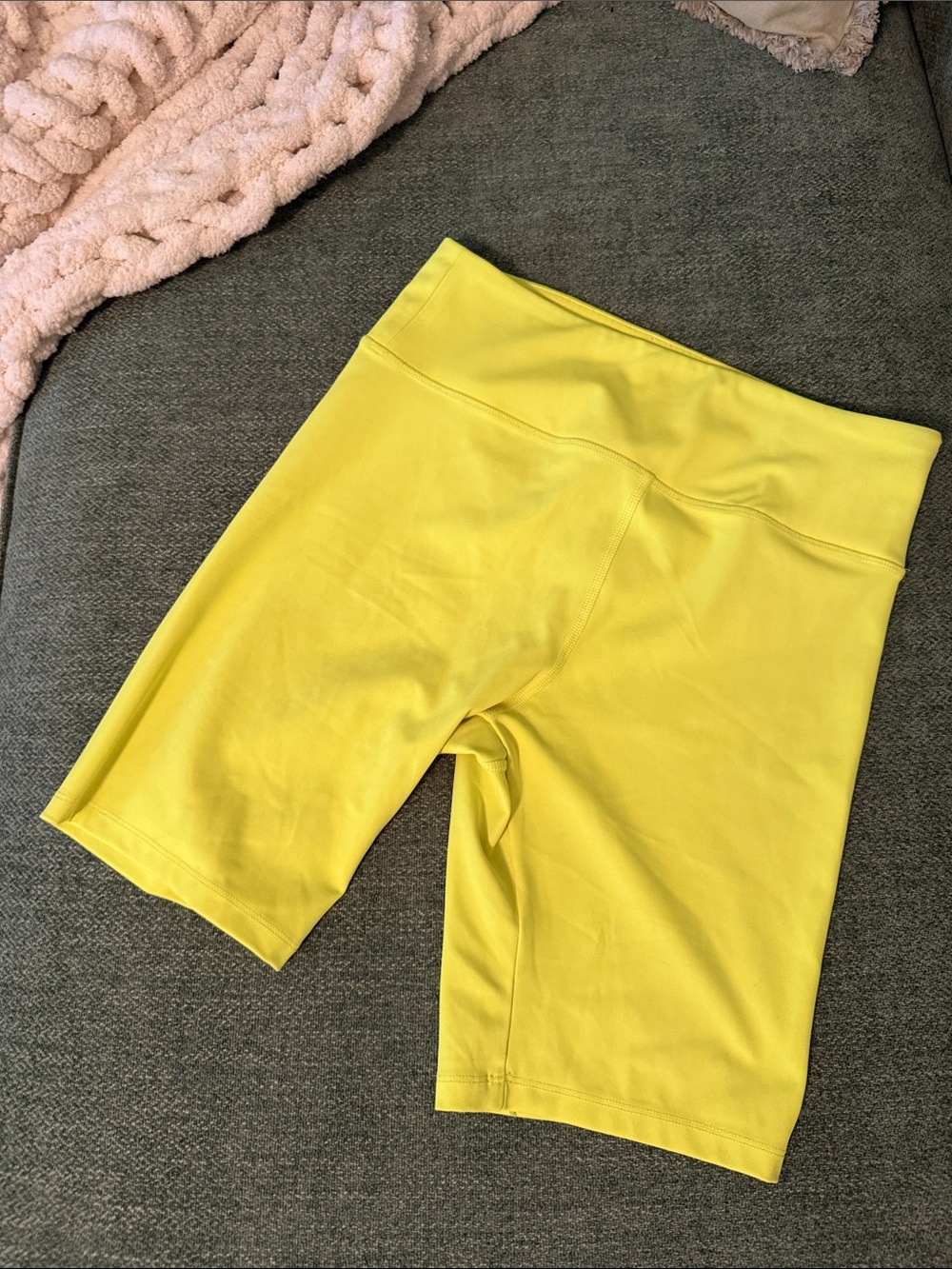 Forever 21 Bright Yellow High-Rise Bike Shorts